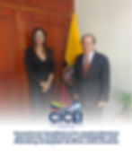 Emilia Goren, Directora Ejecutiva de la CICEI, junto al embajador José Rosenberg en la Cancillería del Ecuador. • Foto: CICEI