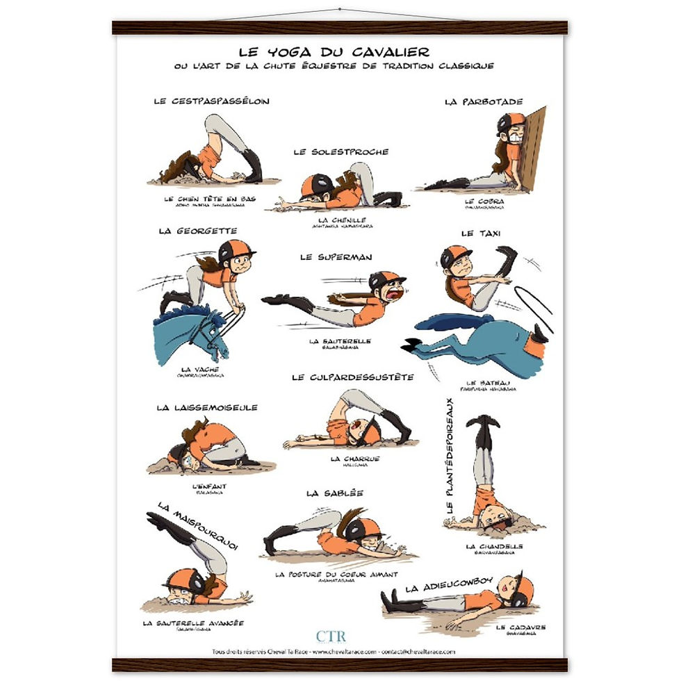 Miniature : Poster Le Yoga du cavalier en papier mat classique et baguettes de suspension