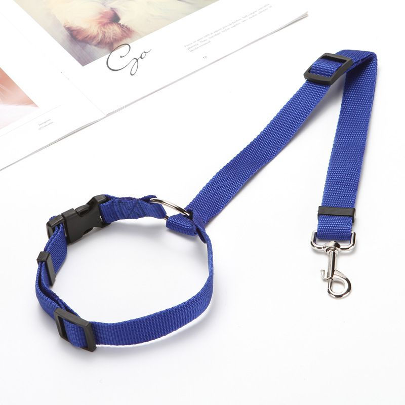 Thumbnail: Solid Color 2 In 1 Pet Car Seat Belt Nylon Lead Leash Backseat Safety Belt Adjus