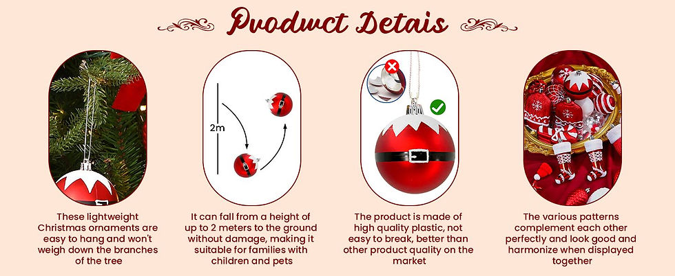 Thumbnail: 85ct Christmas Balls Ornaments Set, Colorful Shatterproof