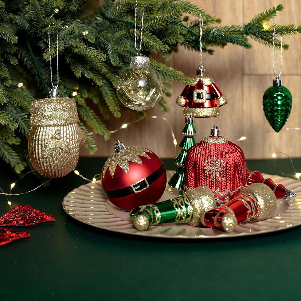 Thumbnail: 85ct Christmas Balls Ornaments Set, Colorful Shatterproof