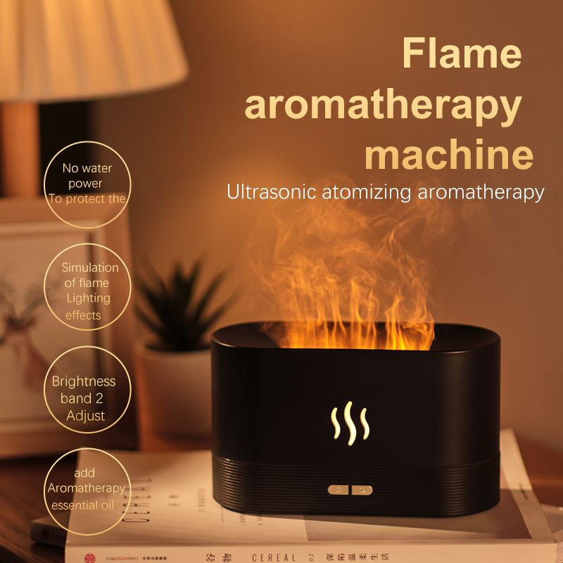Thumbnail: Aroma Diffuser Flame Light Mist Humidifier Aromatherapy Diffuser With Waterless 