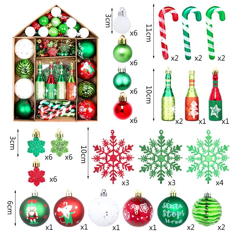 Thumbnail: Christmas Tree Ornaments, 70 PC Shatterproof Plastic Christmas Ball Ornaments