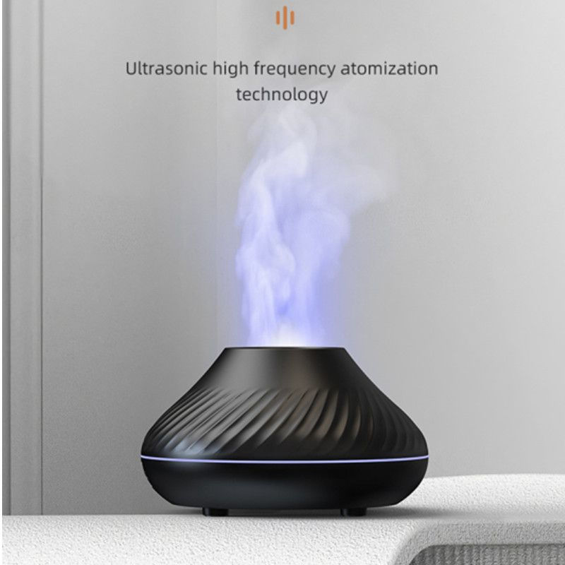 Thumbnail: Newest RGB Flame Aroma Diffuser 130Ml 3d Colorful Flame Humidifier Fire Volcano 