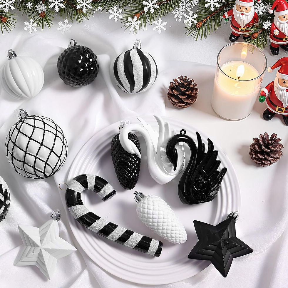 Thumbnail: 128pcs Christmas Balls Ornaments Set, Shatterproof Plastic 