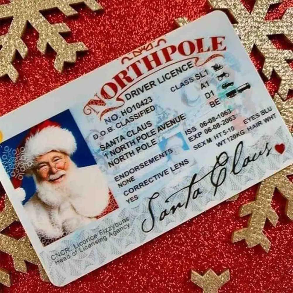 Santa Claus Lost Drivers License Christmas Decorations,