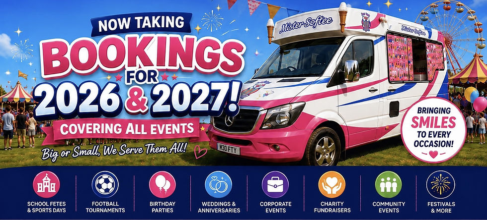 Ice Cream Van Hire for School Fetes, Sports Days and Events in Kent and South East London