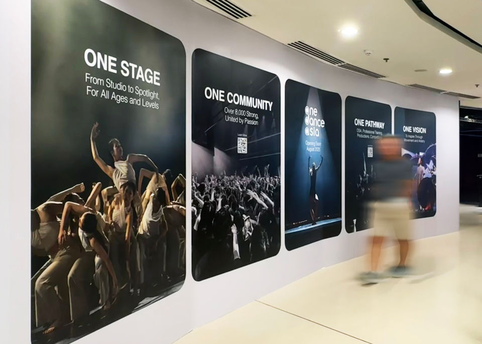 One Dance Asia
Designed visuals for hoarding to create a branded facade and guide passersby to learn more about the dance studio during the pre-opening phase.
