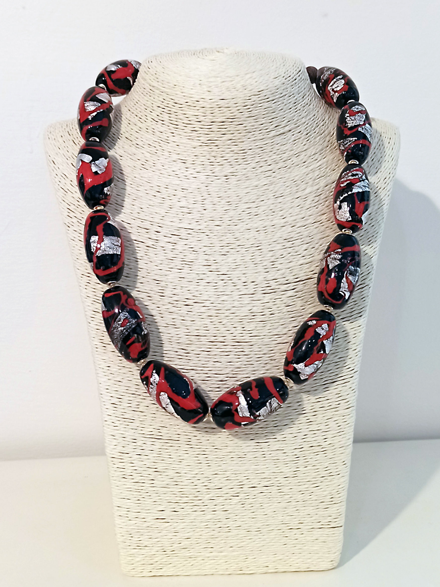 One of a kind special Murano glass necklace with african colors