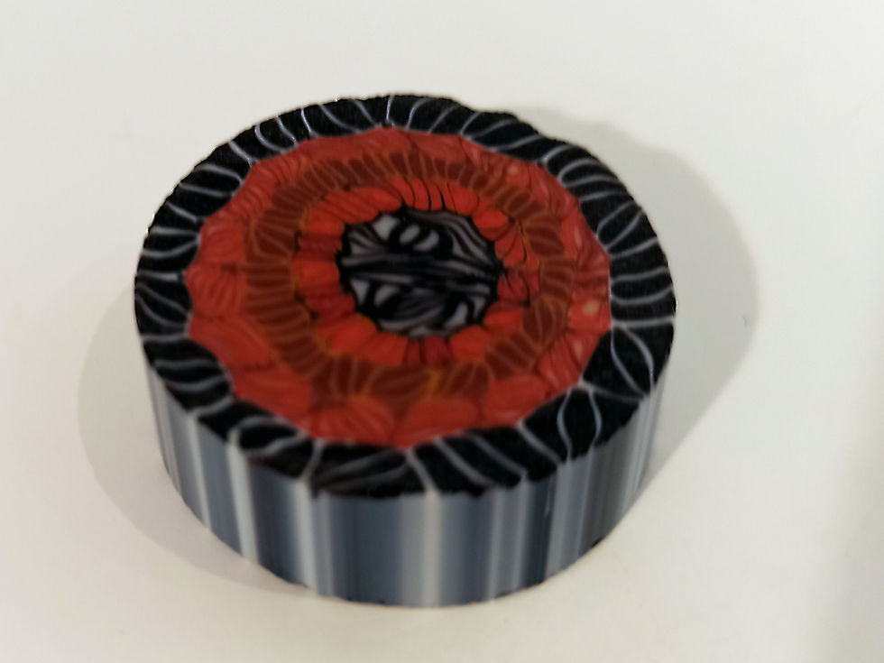 תמונה ממוזערת: intense red bowl with mosaics made by the artist Salvadore.