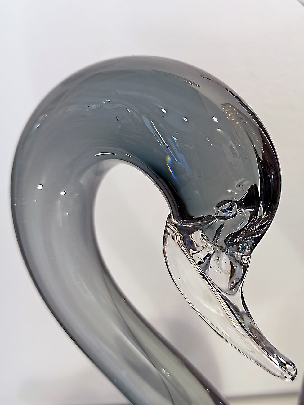 サムネイル： Vintage Murano glass sculpture swans