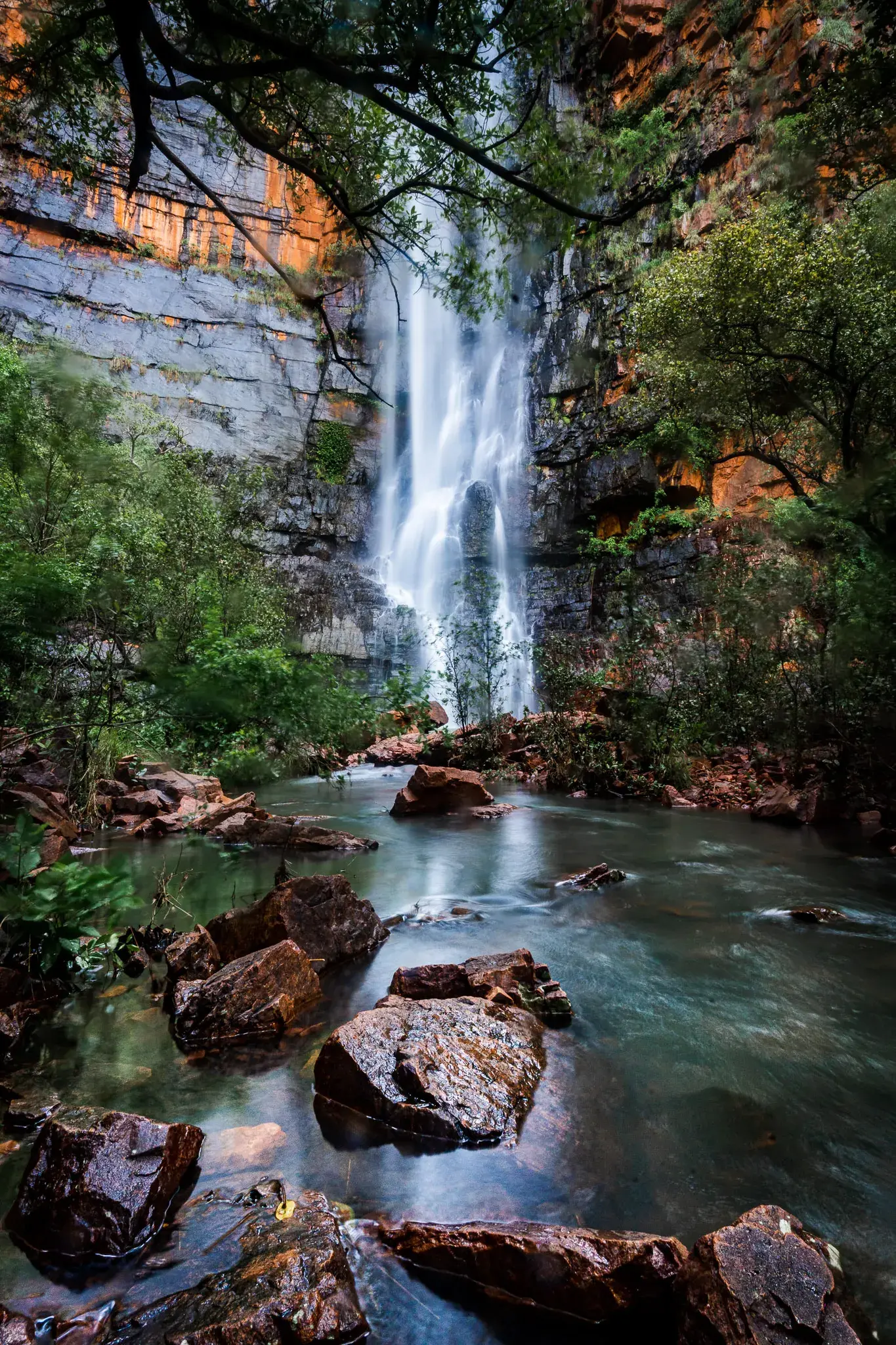 CREEK'S EYE VIEW OF BLACKROCK FALLS, KUNUNURRA.