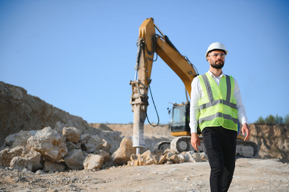 Manager walking on minesite