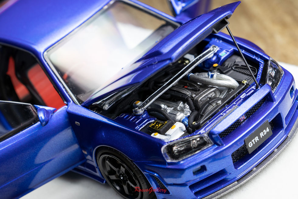 Thumbnail: PGM Nissan GTR R34 Z-Tune Blue Full Open With Engine Deluxe