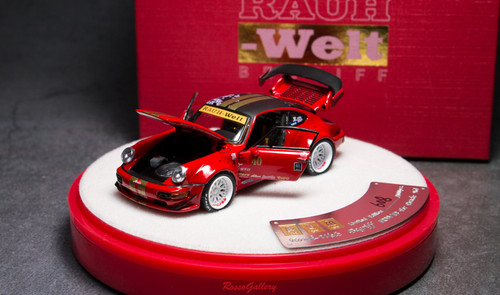 1/64 PGM RWB 964 Red Sakura ミニカー 限定品 絶版 Porsche RWB 964 Sakura Red Deluxe Round Base | Dieharddiecast