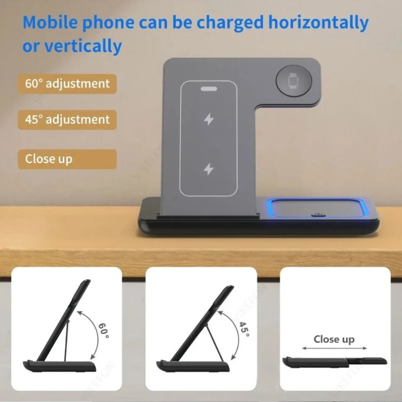 Thumbnail: Foldable 3 in 1 Wireless Charging Station for iPhone 17 16 15 14 13 12 Pro Max i