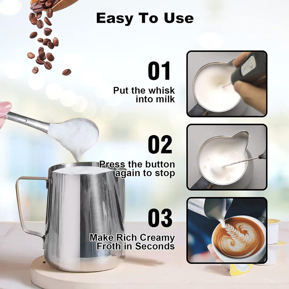 Thumbnail: MINI Milk Frother USB Rechargeable 3 Speeds Foam Maker Coffee Whisk Mixer Electr