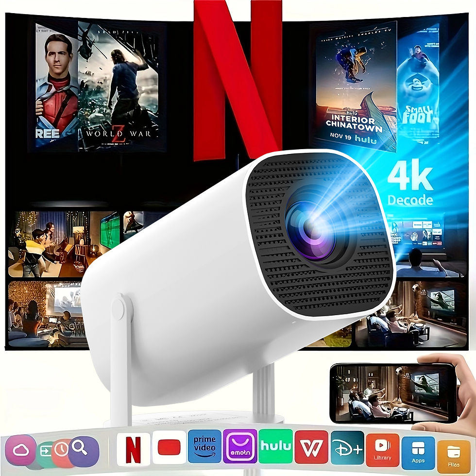 Thumbnail: New Portable Projector With WiFi 6 And Wireless 5.0, Native 720P Support 4K Smar