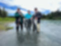 Group fishing trip Sockeye Salmon stringer on the Kasilof River