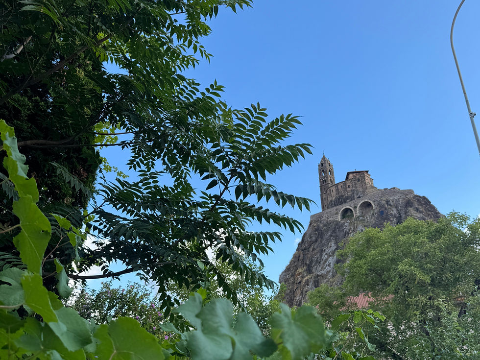 Chapel of Saint-Michel d’Aiguilhe on volcanic rock in Le Puy-en-Velay