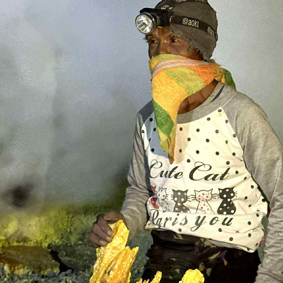 Miner at Ijen Crater