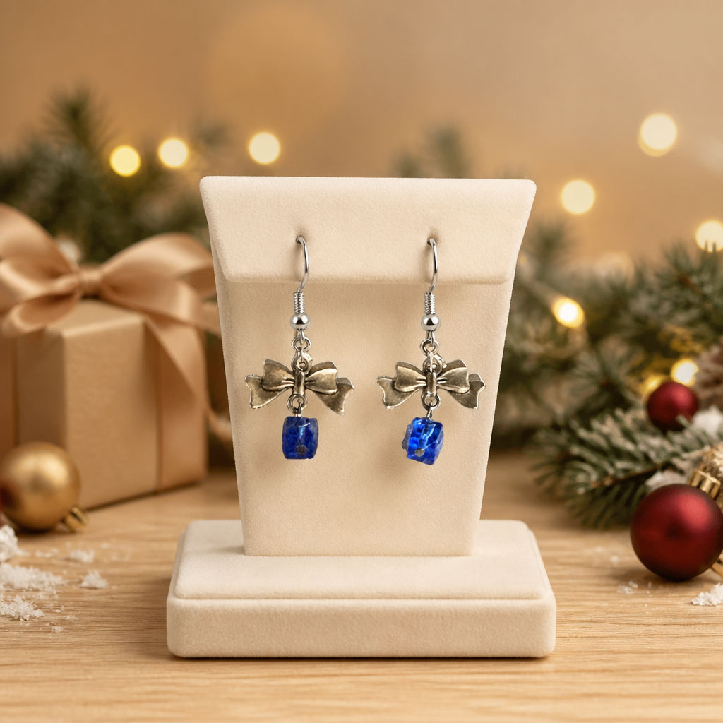 Crystal Presents - Christmas Present Earrings (Blue)