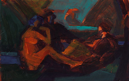 The Picnic (after Manet)  Oil on Board by Talya Chalamish