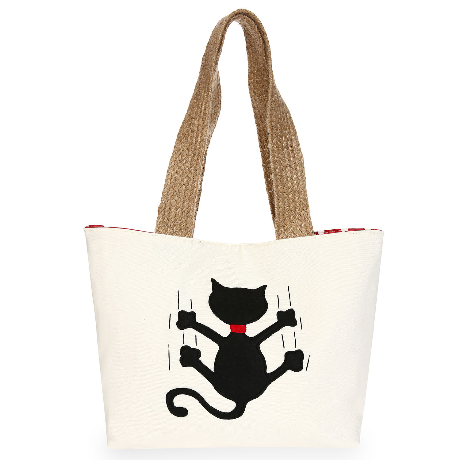 Kedili Kırmızı Puantiye Çanta