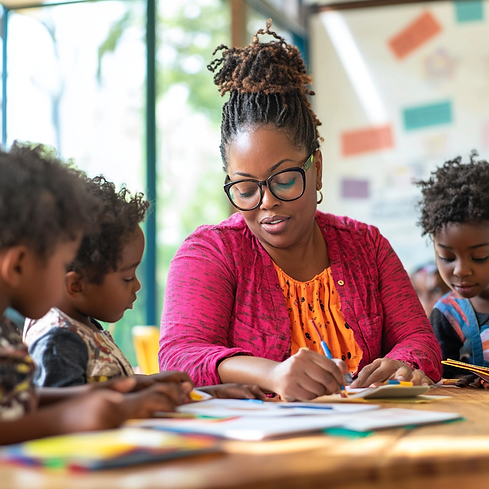 franci123._Black_woman_teacher_in_front_of_teaching_math_to_sev_745af466-b181-4a48-886f-fb