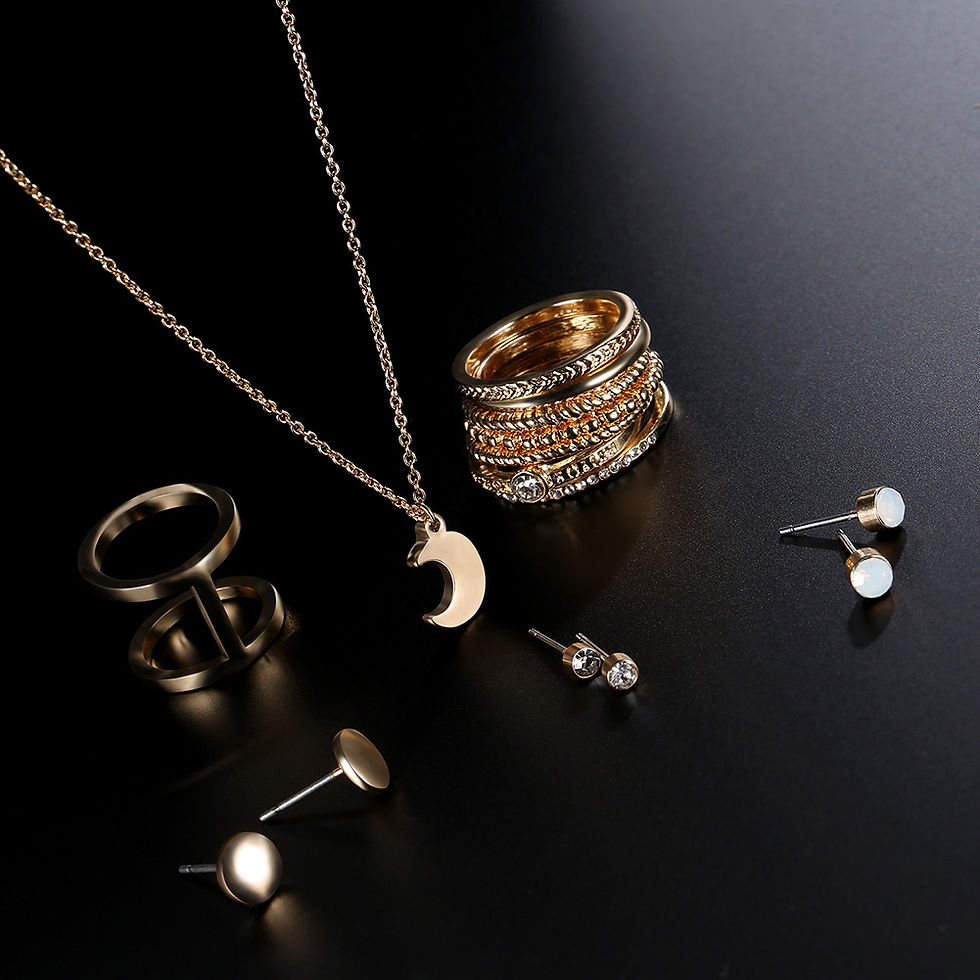 Thumbnail: Fashionable Joint Ring, Necklace & Earring Set for Brides