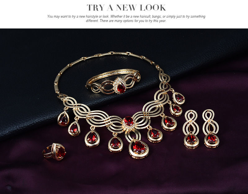 Thumbnail: Fashionable Gemstone Necklace and Earring Jewelry Set
