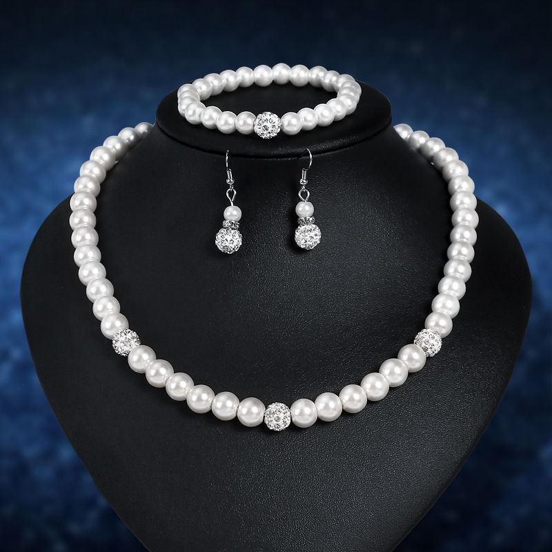 Thumbnail: Classic Shamballa Diamond Ring, Necklace & Earring Set