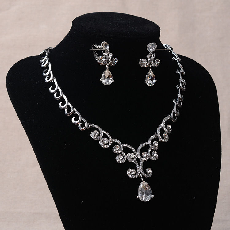 Thumbnail: High-End Korean Crystal Necklace and Earring Set