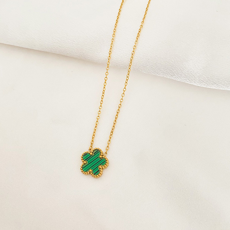 Thumbnail: Five-Leaf Flower Pendant Necklace, Earring & Bracelet Set