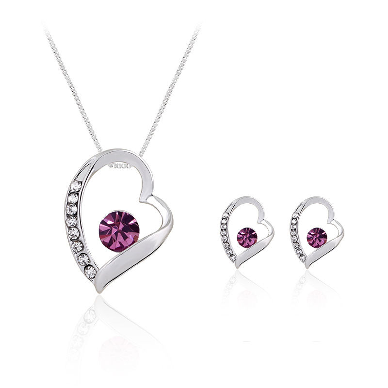 Thumbnail: Heart Necklace and Earring Set