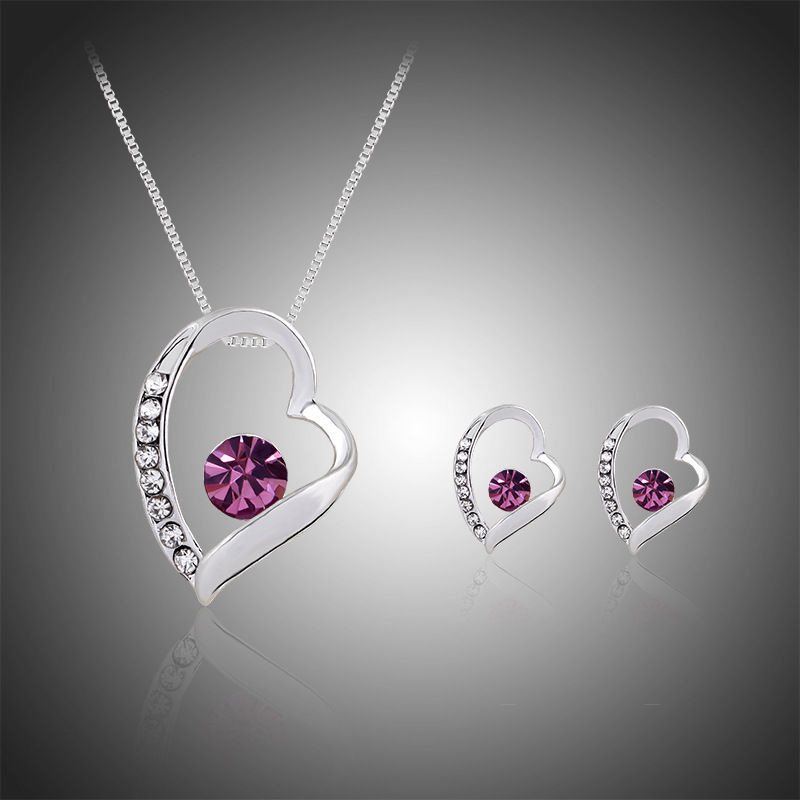 Thumbnail: Heart Necklace and Earring Set