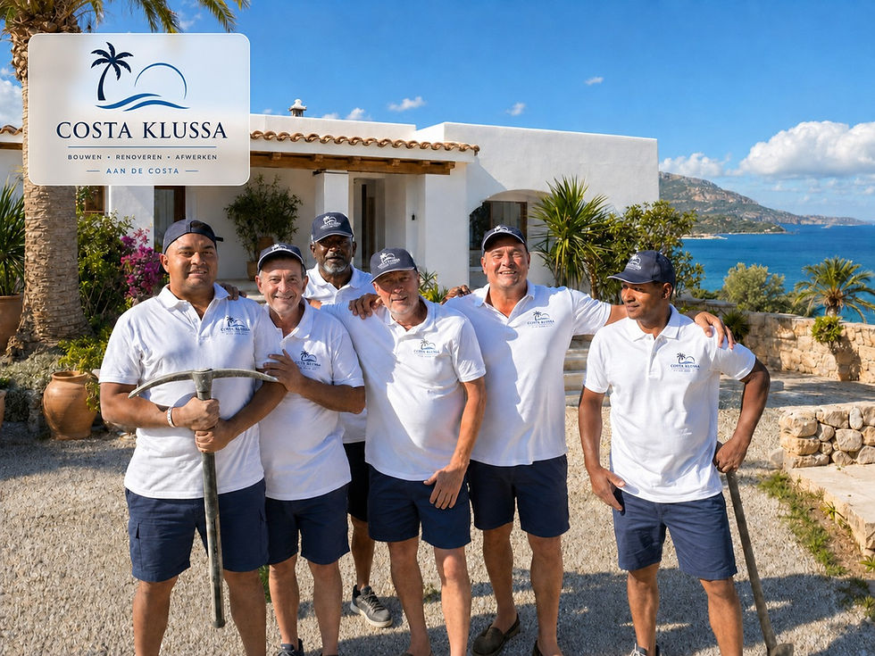 Teamfoto van Costa Klussa met logo