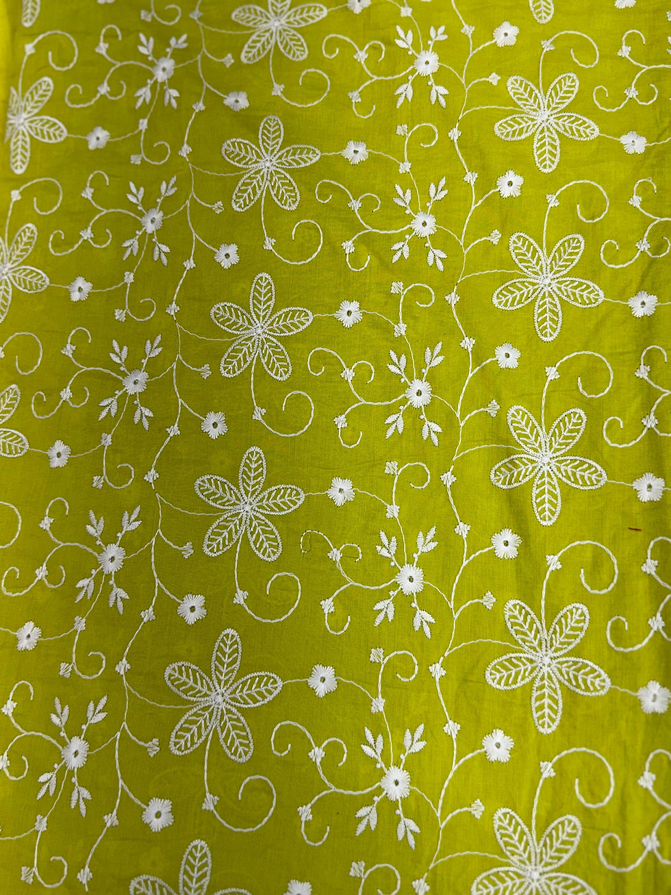 Thumbnail: Elegant Cotton Chikankari Embroidered Fabric