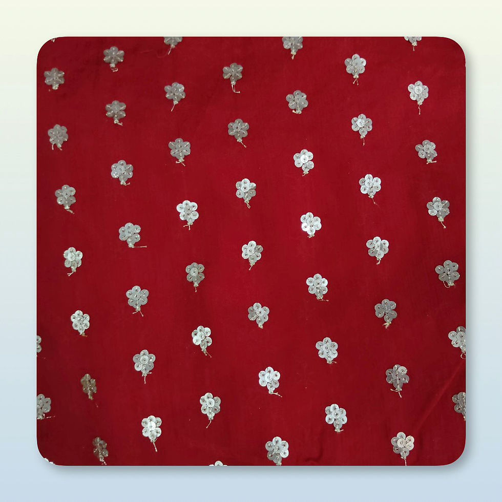 Thumbnail: Sequin Blossom Embroidery Fabric (Multi Shades)