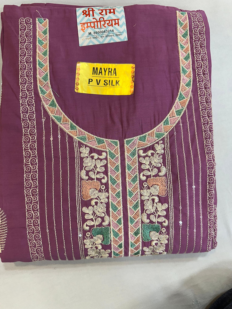Thumbnail: Mayra PV Silk Embroidered Suit Set