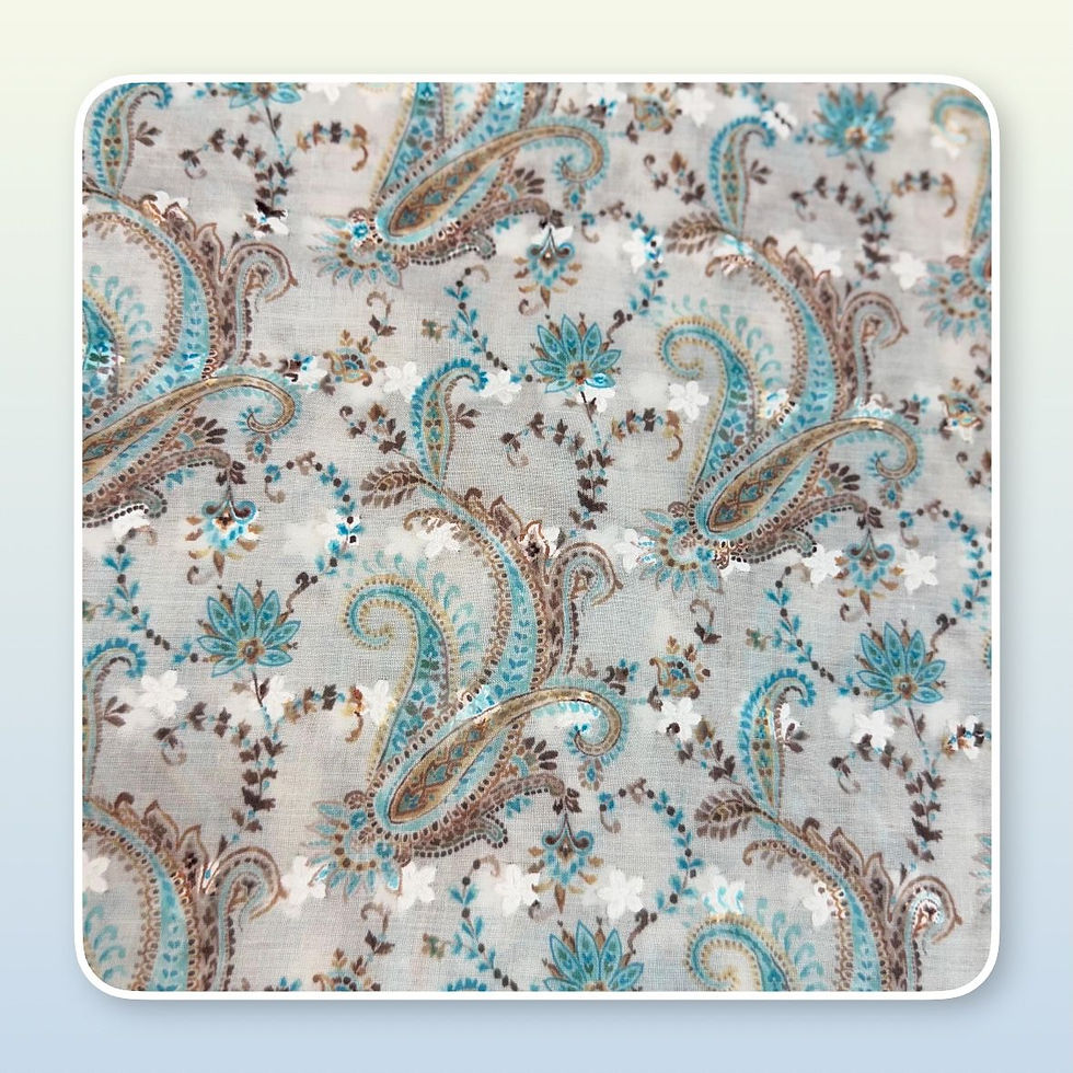Thumbnail: Elegant Paisley Chikankari Cotton Fabric – 44” Width
