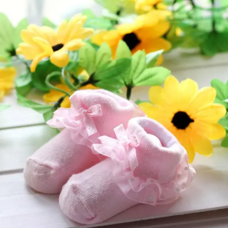 Thumbnail: 0-3 Years New Princess Baby Girl Socks Lace Ruffle Kids Girls Socks Newborn