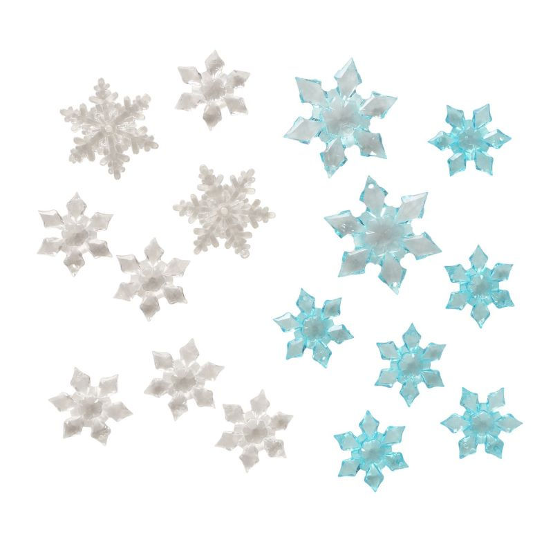 Dekors Sniegpārslas (8) D4-7cm akrils caursp./zilas 2ass