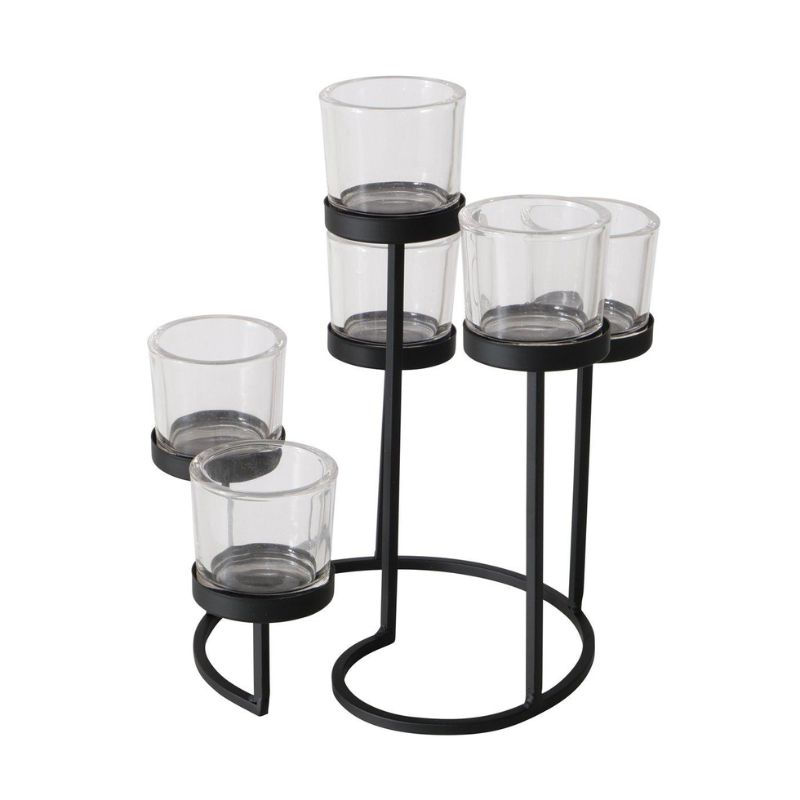 Svečturis tējas sv. 27cm melns/caursp.