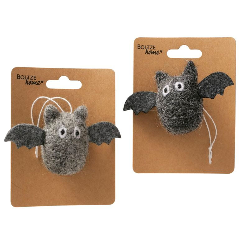 Dekors Sikspārnis piekarināms 4x10xH6cm pelēks 2ass