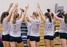 Volleyball Team Huddle