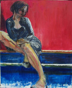 cristiane en la escalera