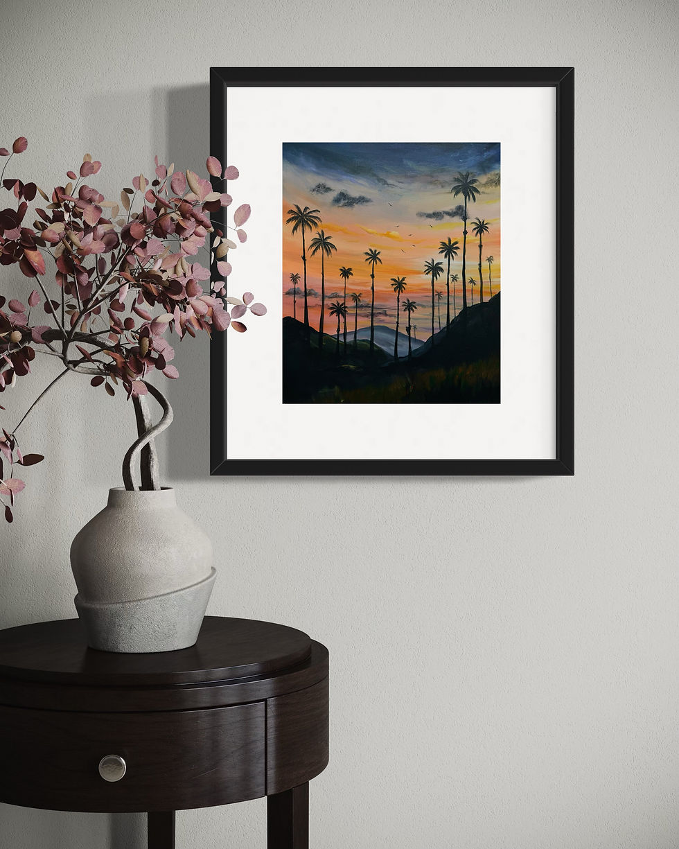PRINT "TOUCHING THE SKY WITH PALM TREES"