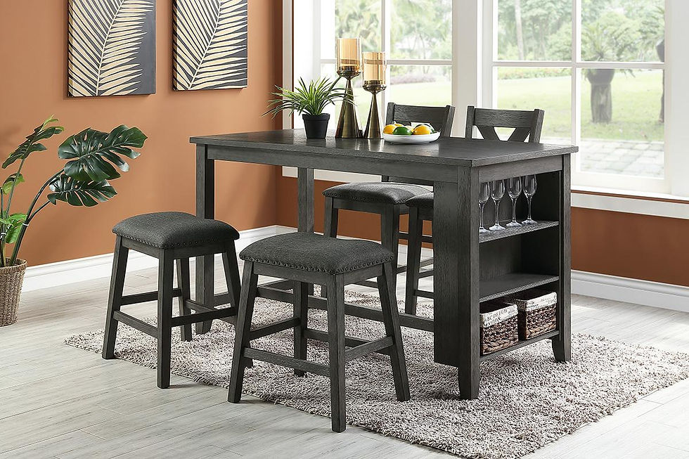 Thumbnail: Counter Height Table- Side Shelf Storage