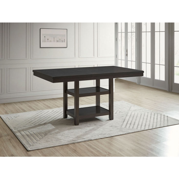 Gray Wooden Counter Table + 18" Butterfly Leaf